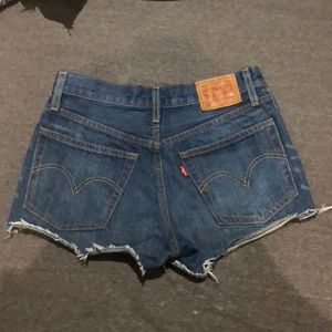 501 Levi shorts, slightly distressed look